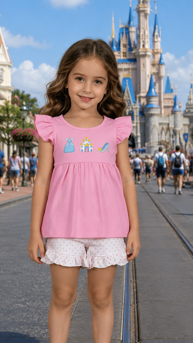 Princess Castle Girls Shorts Set