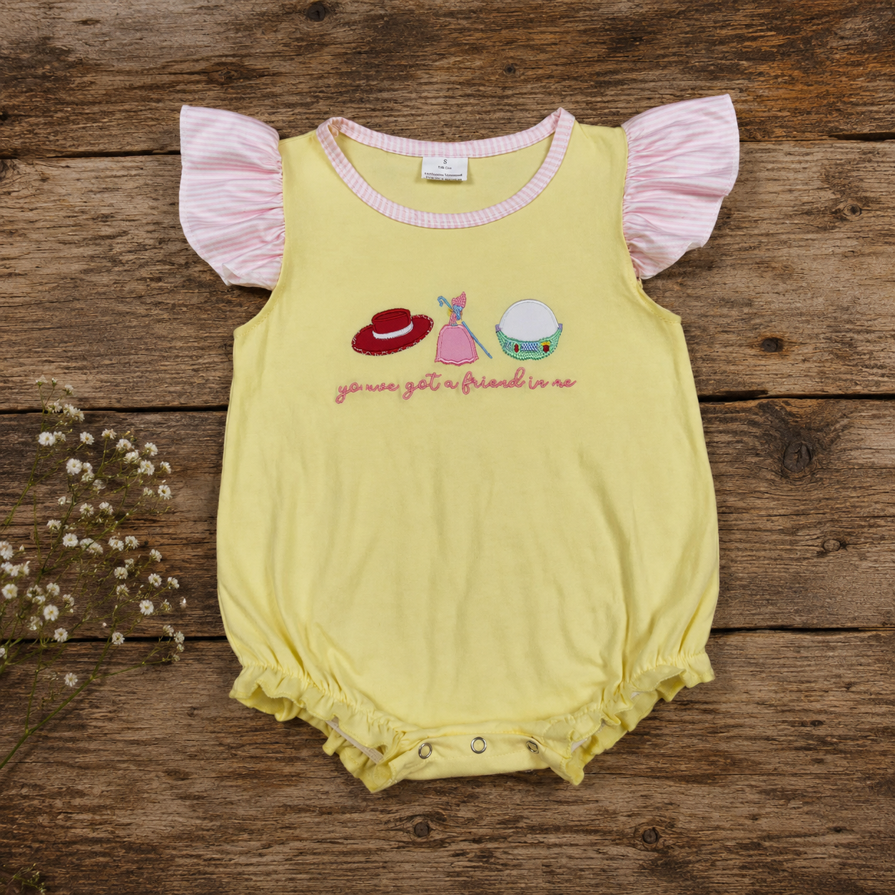 Cartoon Cowgirl Baby Girls Romper