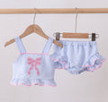 Blue Bow Ruffle 2pc Swimsuit