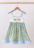 Lemon Smocked Ruffle Dress