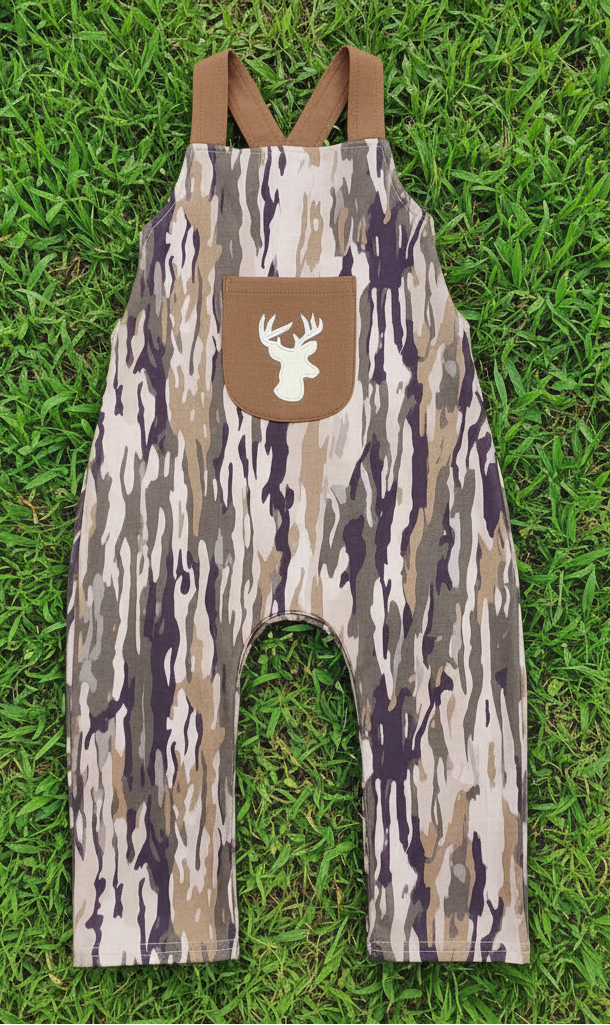 Embroidery Huntin' Camo Elk Boy's Romper