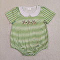 Mallard Ducks Green Stripe Baby Boys Romper
