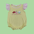 Cartoon Cowgirl Baby Girls Romper