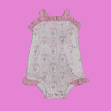 Flower Bows Pink Baby Girls Romper